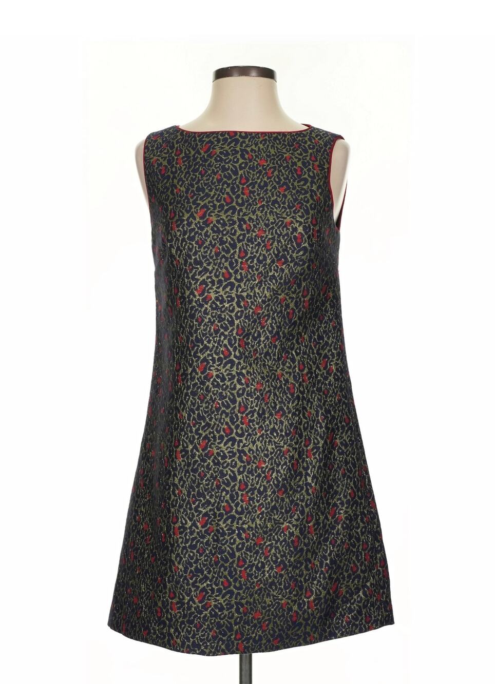 Betsey Johnson Metallic Leopard Print Jacquard Shift Dress Sz. 4